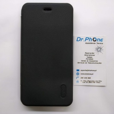 Capa de telemóvel preta e cartão Dr.Phone