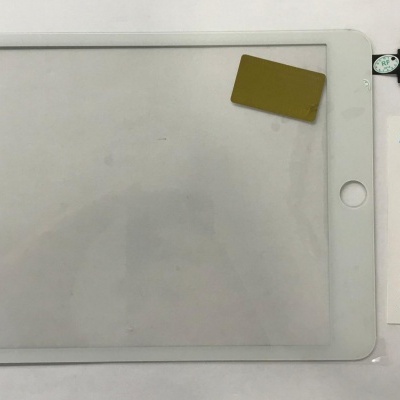 Ecrã tátil branco de tablet com botão home e cartão de visita da Dr Phone