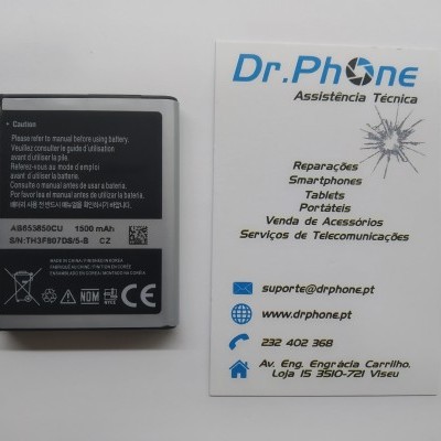 Bateria de telemóvel e cartão de visita da Dr.Phone