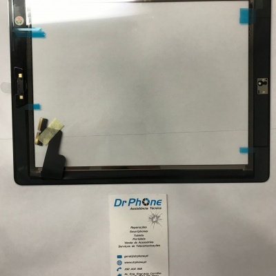 Ecrã tátil preto para tablet com cabos e cartão de visita Dr Phone