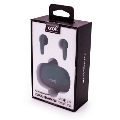 Auscultadores sem fios pretos Cool Shadow em embalagem preta