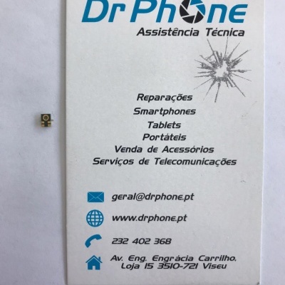 Cartão de visita Dr Phone Assistência Técnica com componente eletrónico pequeno ao lado