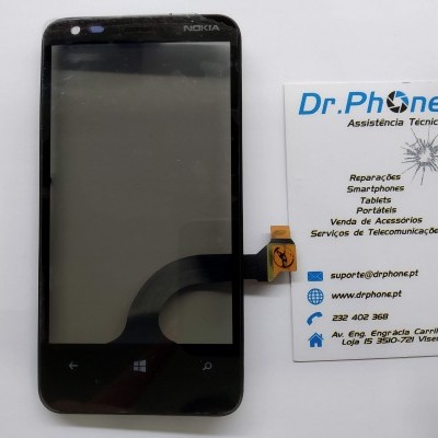 Ecrã tátil preto para smartphone Nokia com cartão de visita do Dr.Phone