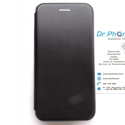 Capa preta para smartphone com cartão de visita Dr.Phone