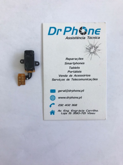 Pequena peça eletrónica preta e cartão de visita da Dr Phone
