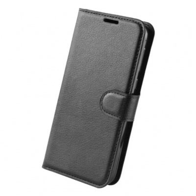 Capa preta para smartphone tipo carteira com fecho magnético