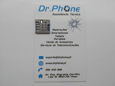 Cartão de visita Dr.Phone Assistência Técnica com leitor de cartão SIM