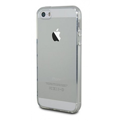 Capa transparente para iPhone prata com logotipo Apple visível