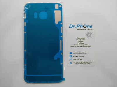 Adesivo azul para smartphone e cartão de visita da empresa Dr.Phone