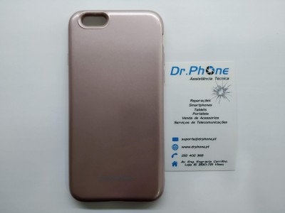 Capa de telemóvel rosa dourado plana com cartão de visita da Dr.Phone