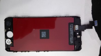 Peça de ecrã para smartphone com painel preto e conector flex cinzento