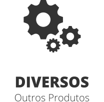 Engrenagens cinzentas com texto 'DIVERSOS Outros Produtos' em fundo branco