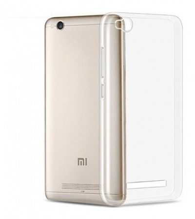 telemóvel Xiaomi dourado com capa protetora transparente
