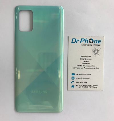 Capa protetora para smartphone Samsung verde translúcida com cartão de visita da loja Dr Phone