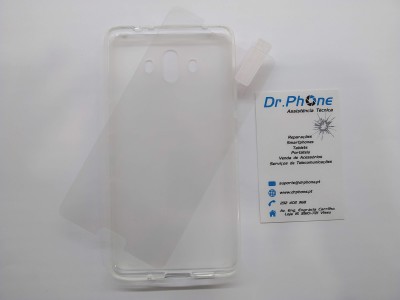 Capa protetora transparente de smartphone com cartão de assistência técnica Dr.Phone