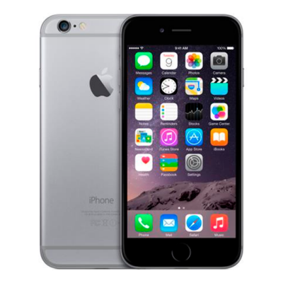 Smartphone Apple iPhone cinza espacial com ecrã e traseira visíveis