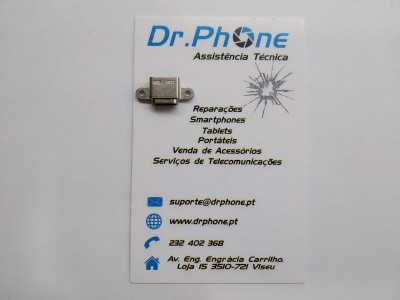 Conector de carregamento em cartão de visita da Dr.Phone Assistência Técnica