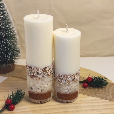 Conjunto Vela Aromática com Base de Mármore