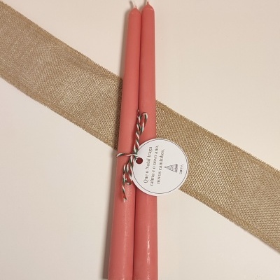 Dupla Vela Castiçal Lisa Vermelha