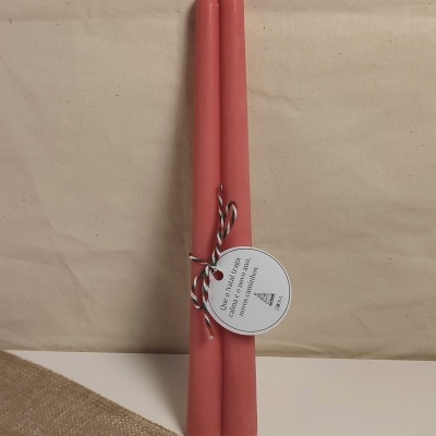 Dupla Vela Castiçal Lisa Vermelha