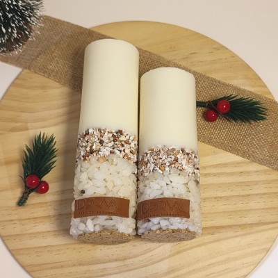 Conjunto Vela Aromática com Base de Mármore