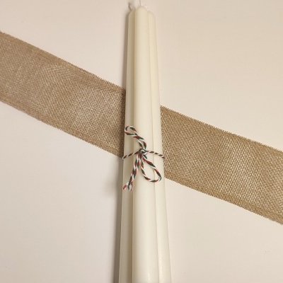 Conjunto Três Velas Castiçal Lisa Branca