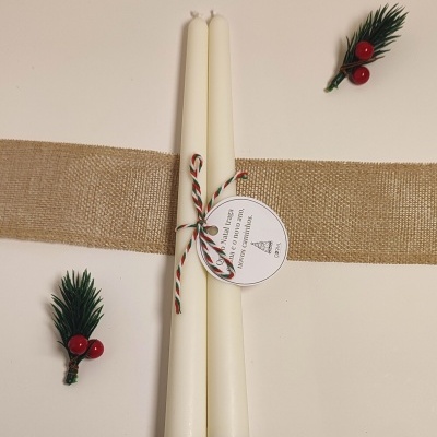 Dupla Vela Castiçal Lisa Branca