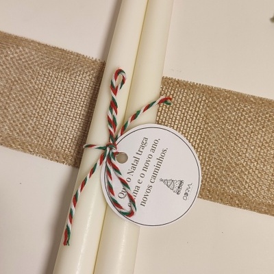 Dupla Vela Castiçal Lisa Branca