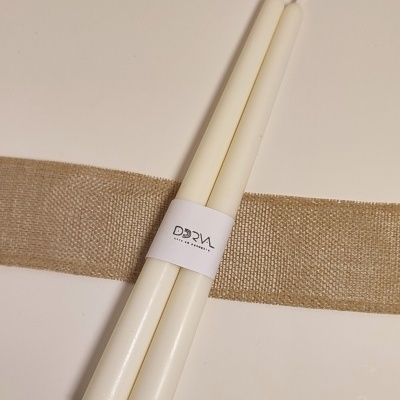 Dupla Vela Castiçal Lisa Branca