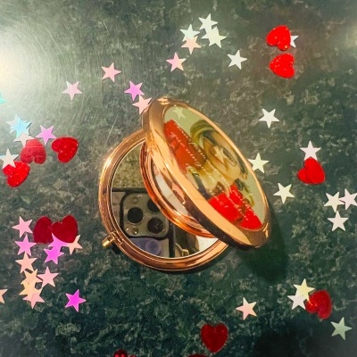 Espelho&#x20;de&#x20;Bolsa&#x20;Personalizado&#x20;&#x20;Estilo&#x20;Rose&#x20;Gold