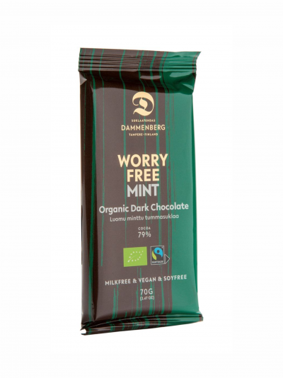 Worry free chocolate negro de menta 70g #Dammenberg sem glúten