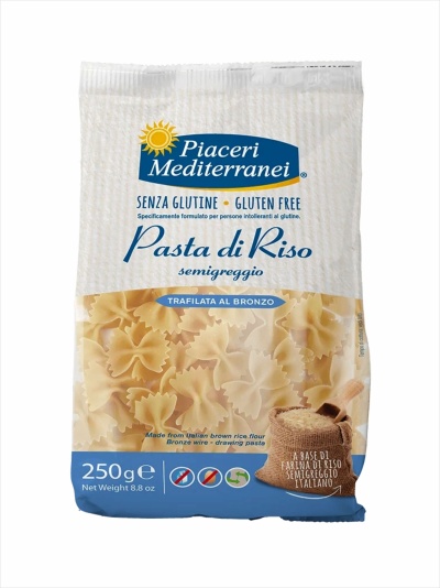 Farfalle - laços de arroz sem glúten #PiaceriMediterranei