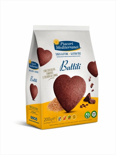 Biscoito coração de cacau sem glúten #PiaceriMediterranei