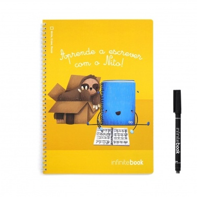 Caderno reutilizável Infinitebook A4 - Treinar caligrafia