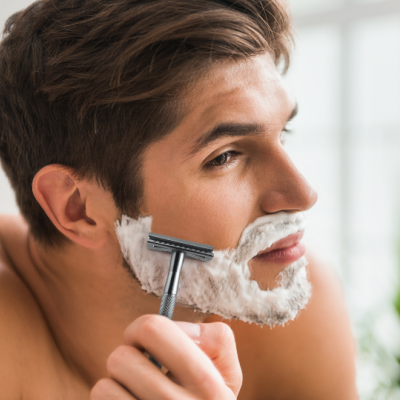 LÂMINA DEPILATÓRIA OU DE BARBEAR EM AÇO INOXIDÁVEL COM SUPORTE - BAMBAW