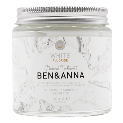 PASTA DE DENTES NATURAL BEN&ANNA WHITE COM FLÚOR 100ML
