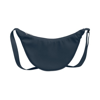 Bolsa tiracolo azul escuro com fecho e alça ajustável