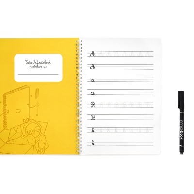 Caderno reutilizável Infinitebook A4 - Treinar caligrafia