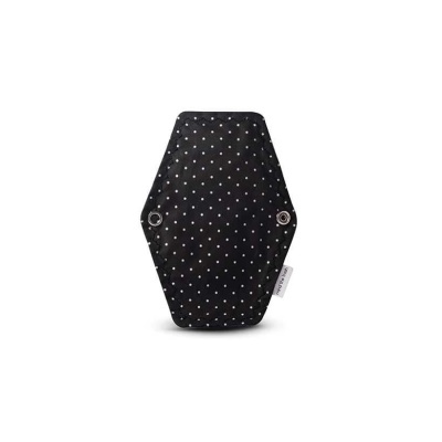 Protetor para assento preto com pontos brancos e ilhóses