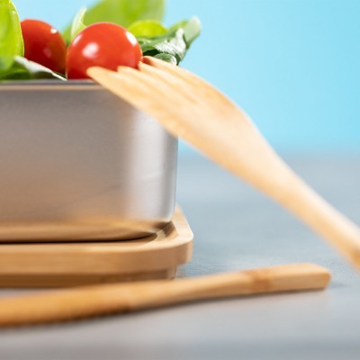 MARMITA EM AÇO INOXIDÁVEL E BAMBU