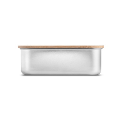 Marmita em aço inoxidável e tampa em bambu