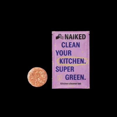 Pacote lilás e pastilha redonda para limpeza de cozinha