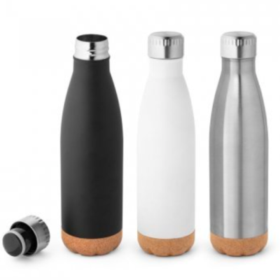 Garrafa térmica em aço inoxidável e base em cortiça 560ml