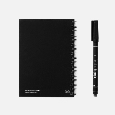 Caderno reutilizável Infinitebook - A6 Preto Caderno reutilizável Infinitebook - A6 Preto