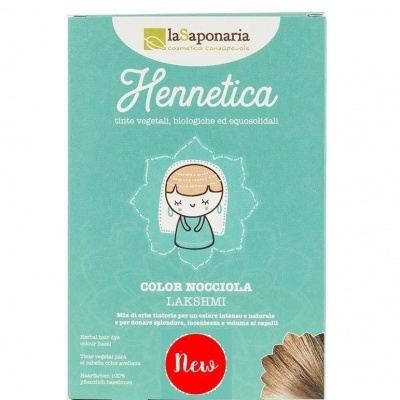 Embalagem de tinta vegetal para cabelo laSaponaria Hennetica cor Nocciola Lakshmi