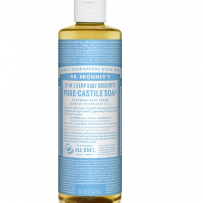 DR. BRONNER'S - SABONETE LÍQUIDO BIOLÓGICO - SUAVE-BEBÉ (SEM PERFUME)