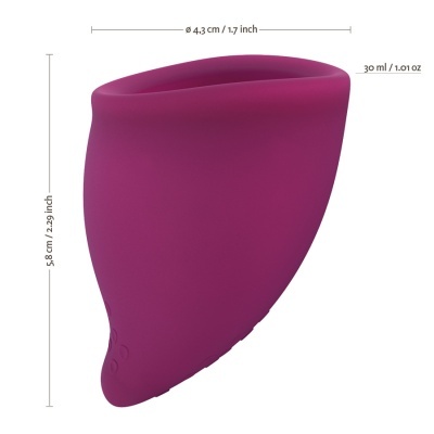 Copo menstrual Fun Cup com bolsa de transporte - Tamanho B Copo menstrual Fun Cup com bolsa de transporte - Tamanho B