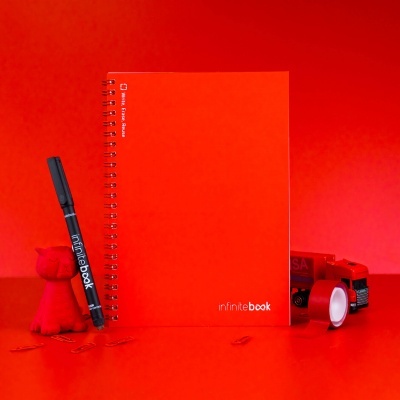 Caderno reutilizável Infinitebook - A5 Vermelho