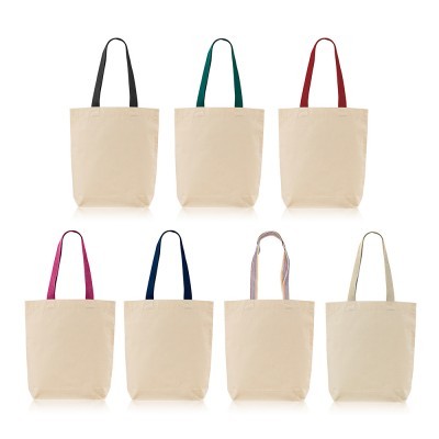 SACO EM 100% ALGODÃO COM ALÇA COLORIDA