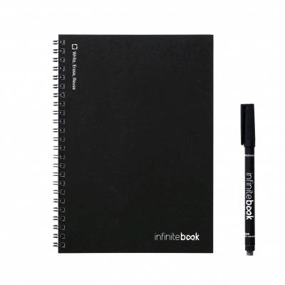 Caderno reutilizável Infinitebook - A5 Preto